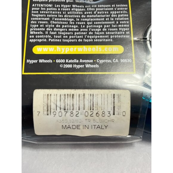 Y2K Hyper Wheels X-360 Inline Skate Wheels Set of 4 – 82mm 82A Made in Italy - Picture 3 of 4